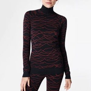 Sweaty Betty Black and Red Patterned Top